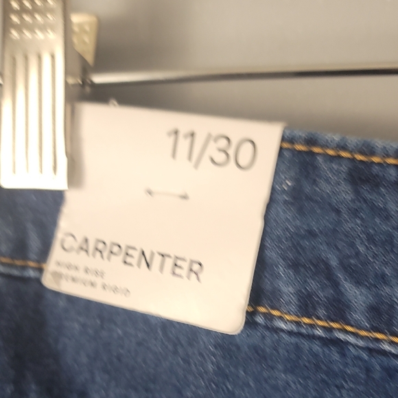 Flying Angel Women's High Rise Dark Wash Carpenter Denim Shorts NEW - Picture 6 of 11